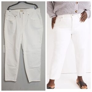 NWT Madewell The Plus Curvy Perfect Vintage White Stretch Jean. 16W